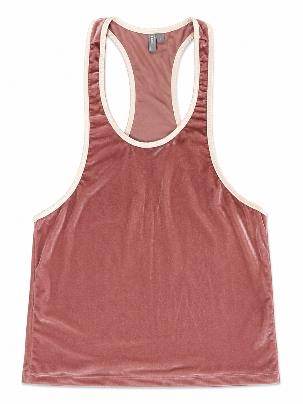 ASOS Mauve Racerback Tank with Cream Trim